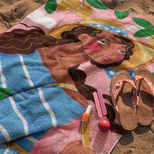 Italienerin Sommer Strandurlaub Strandtuch