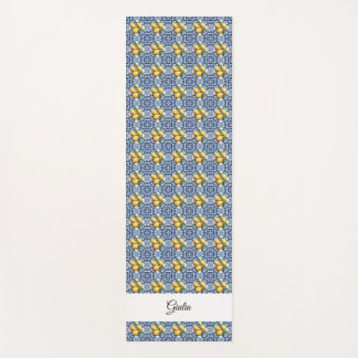 Italienisch Amalfi Blau-Fliesen Zitronen Yogamatte