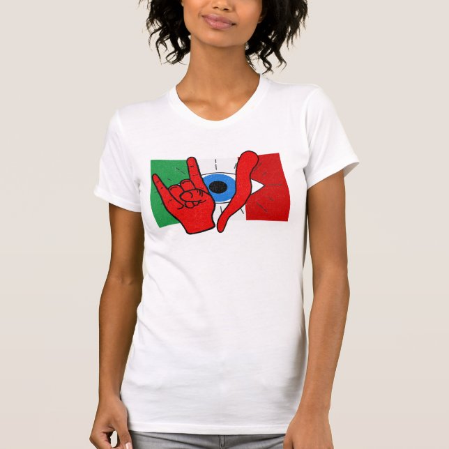 Italienisch American Evil Eye il Malocchio Maloik  T-Shirt (Vorderseite)