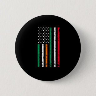 Italienisch-amerikanische Flagge Irland Italien ST Button
