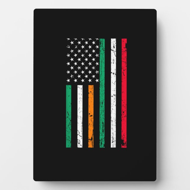 Italienisch-amerikanische Flagge Irland Italien ST Fotoplatte (Vorderseite)