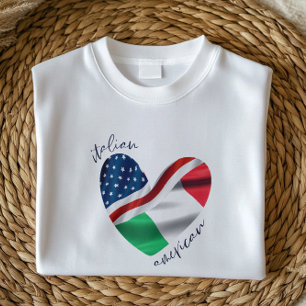 Italienisch-amerikanische Herzfrauen T-Shirt