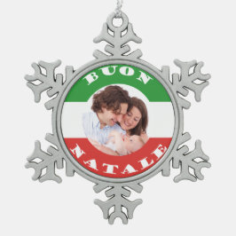 Italienisch-amerikanisches Foto Weihnachtsschmuck Schneeflocken Zinn-Ornament