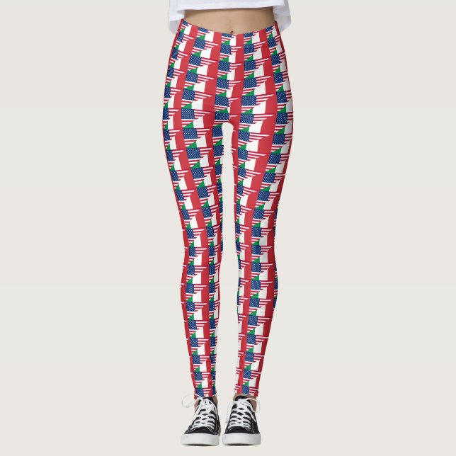 Italienisch-Amerikanisches Italien - Flaggenstaate Leggings (Vorderseite)