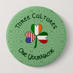 Italienisch-amerikanisches Kleeblatt-Flag Personal Button