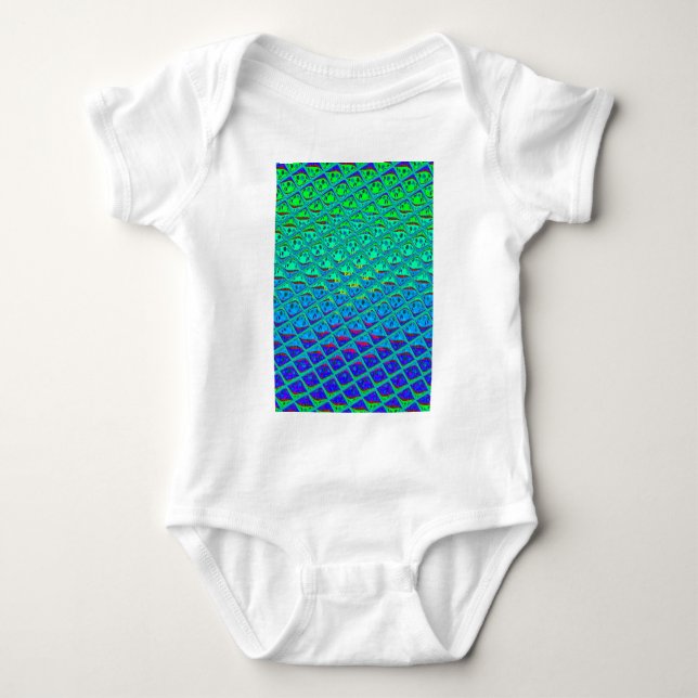 Italienisch Blue Mermaid Motif Art Print Baby Strampler (Vorderseite)