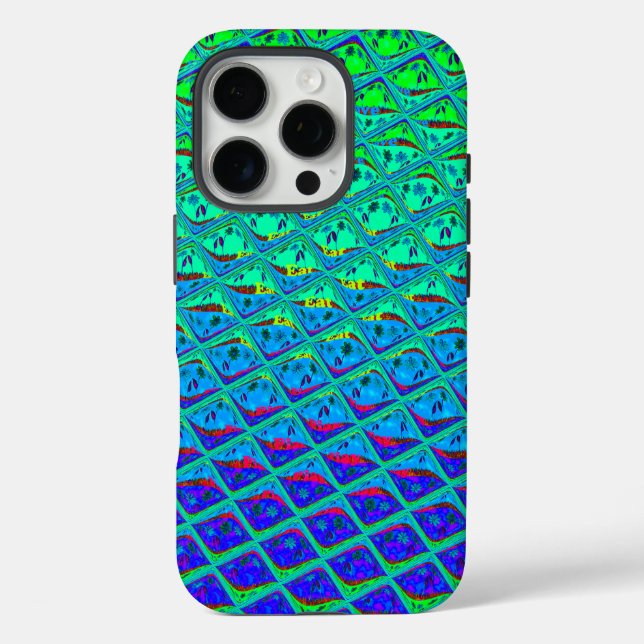 Italienisch Blue Mermaid Motif Art Print iPhone 16 Pro Hülle (Rückseite)