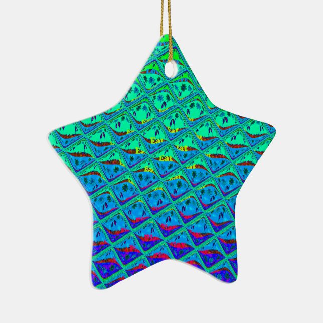 Italienisch Blue Mermaid Motif Art Print Keramikornament (Rechts)