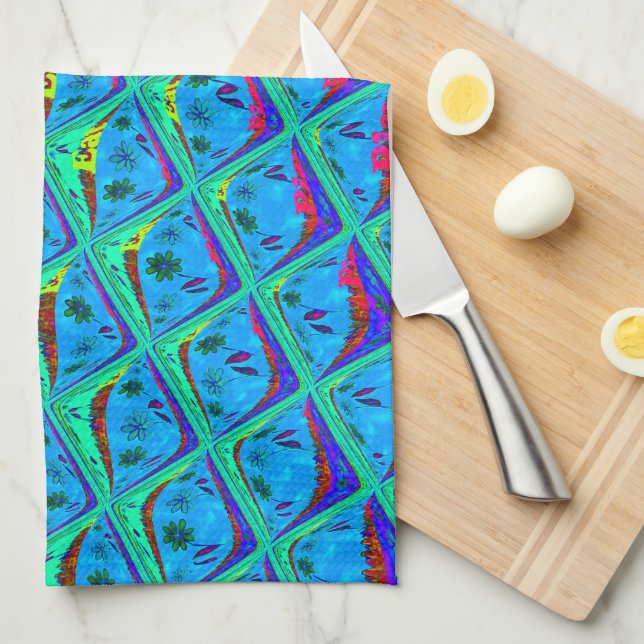 Italienisch Blue Mermaid Motif Art Print Küchentuch (Viertel Falte)