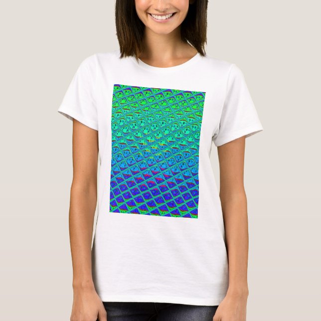 Italienisch Blue Mermaid Motif Art Print T-Shirt (Vorderseite)