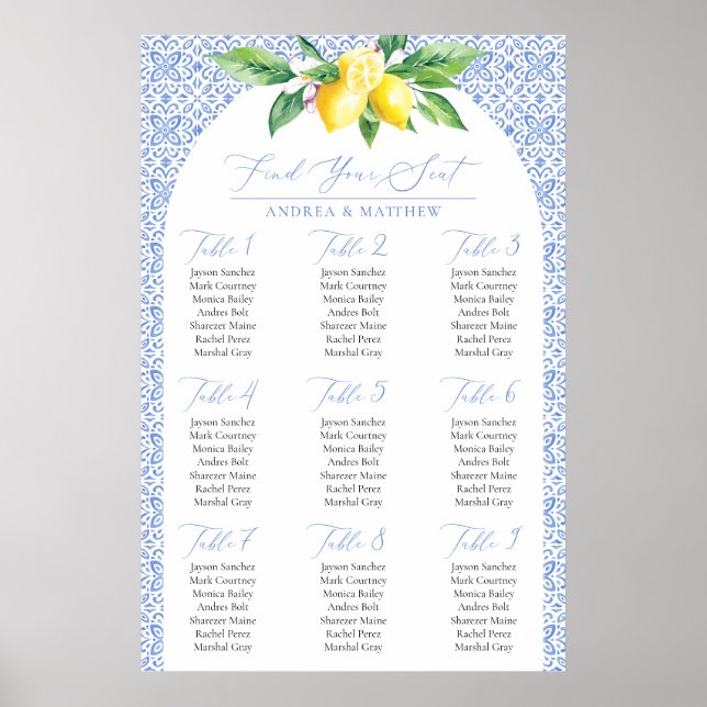 Italienisch Blue Positano Lemon Finden Sie Ihre Si Poster (Vorne)