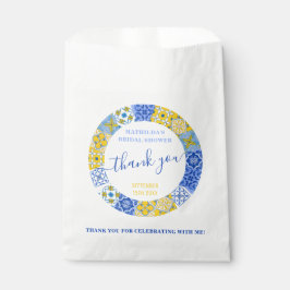 Italienisch Blue Tile Summer Brautparty Vielen Dan Geschenktütchen