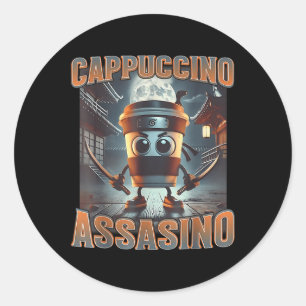 Italienisch Brainrot Cappuccino Inn Runder Aufkleber