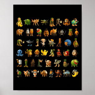 Italienisch Brainrot Gen z Meme Funny Brain Rot Ki Poster