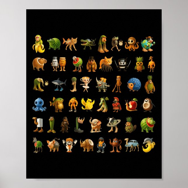 Italienisch Brainrot Gen z Meme Funny Brain Rot Ki Poster (Vorne)