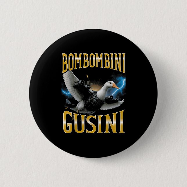 Italienisch Brainrot Meme Bombombini Gusini Fu Button (Vorderseite)