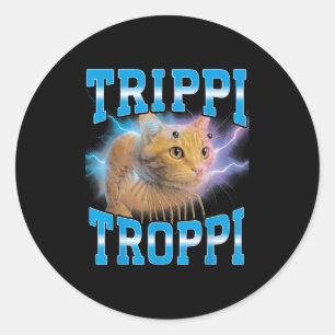 Italienisch Brainrot Meme Trippi Troppi Kat Fu Runder Aufkleber