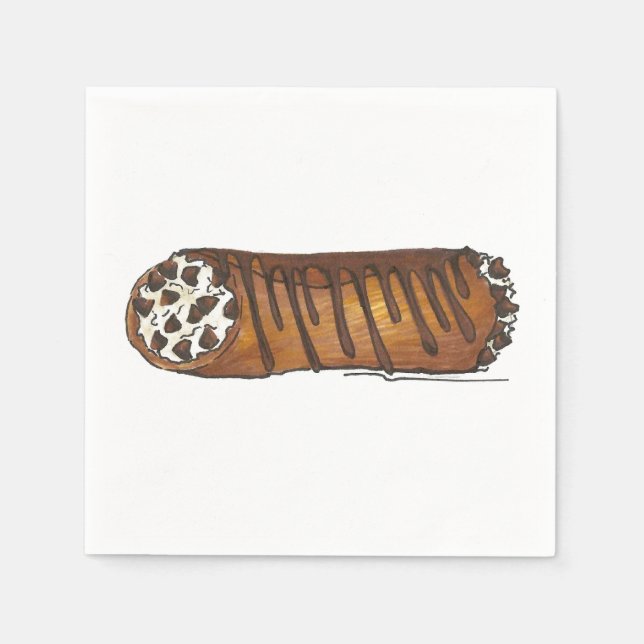 Italienisch Cannoli Dessert Pastries Feinschmecker Serviette (Vorderseite)