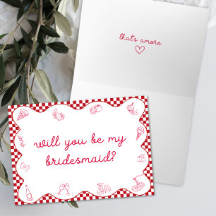 Italienisch Das ist ein Wavy Bridesmaid-Vorschlag Karte