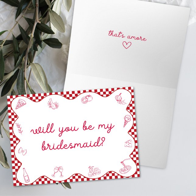 Italienisch Das ist ein Wavy Bridesmaid-Vorschlag Karte (Von Creator hochgeladen)