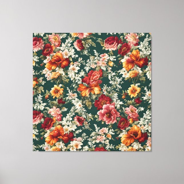 Italienisch Exquisite, delikate Blume mit Grün Leinwanddruck (Vorderseite)