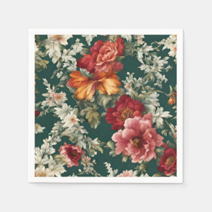 Italienisch Exquisite, delikate Blume mit Grün Serviette