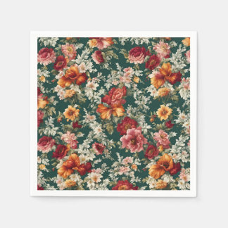 Italienisch Exquisite, delikate Blume mit Grün Serviette