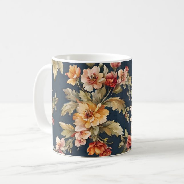 Italienisch Exquisite Schönes Blumenmuster Kaffeetasse (Vorderseite Links)