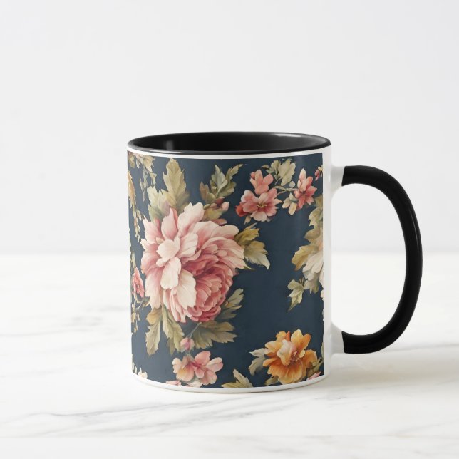 Italienisch Exquisite Schönes Blumenmuster Tasse (Rechts)