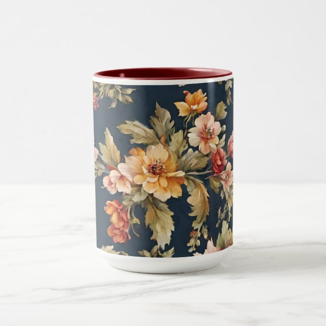 Italienisch Exquisite Schönes Blumenmuster Tasse (Zentrum)