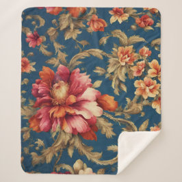 Italienisch Exquisite Vintag Grande Blume Sherpadecke