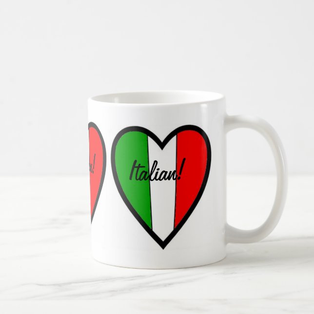 Italienisch-Flagge des Italien-Herzens Kaffeetasse (Rechts)