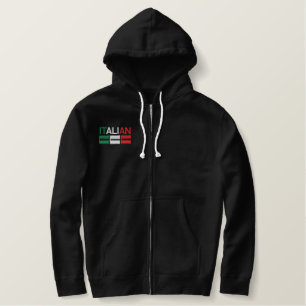 Italienisch-Flagge von Italien Bestickter Hoodie