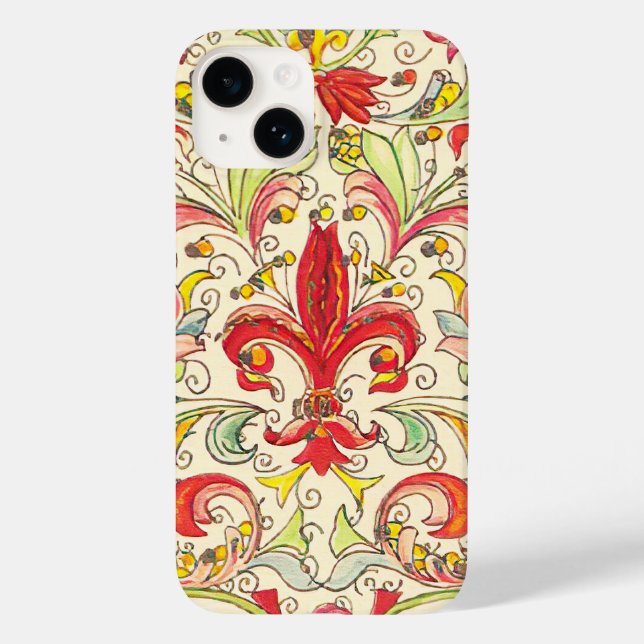 Italienisch Florentine Lilie Pattern Case-Mate iPhone 14 Hülle (Rückseite)