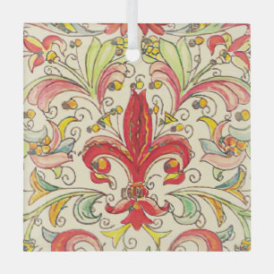 Italienisch Florentine Lilie Pattern Ornament Aus Glas