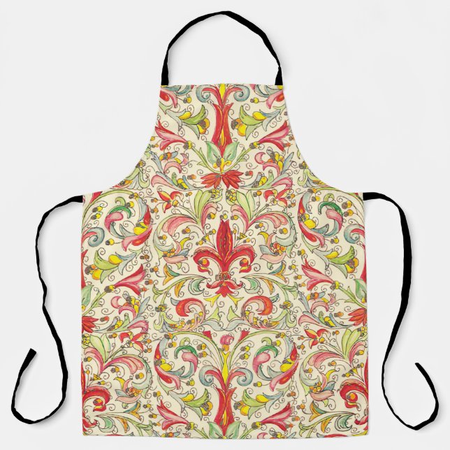 Italienisch Florentine Lilie Pattern Schürze (Vorderseite)