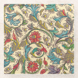 Italienisch Florentiner Schnörkel Muster Glasuntersetzer