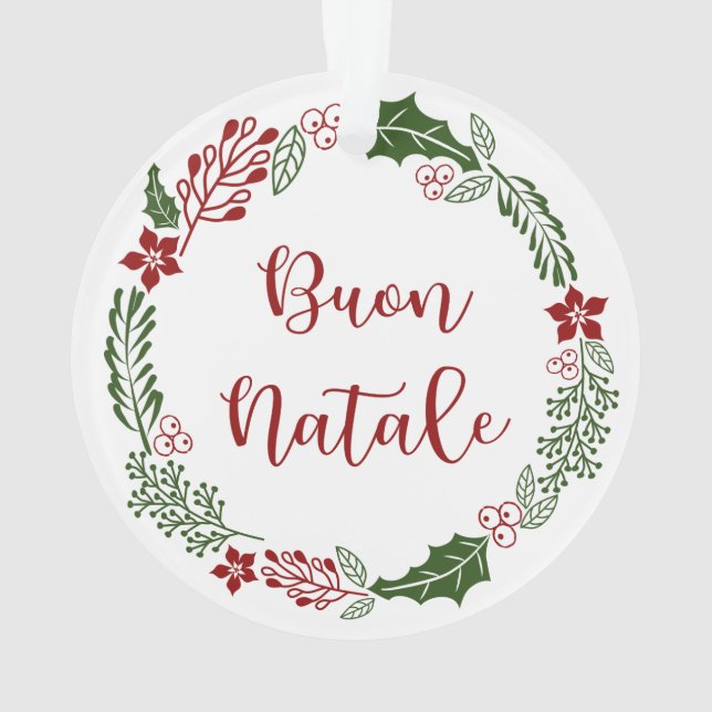 Italienisch Frohe Weihnachtsfeier, Buon Natale Ornament (Rückseite)