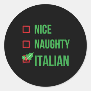 Italienisch Funny Italy Pajama Weihnachten Runder Aufkleber
