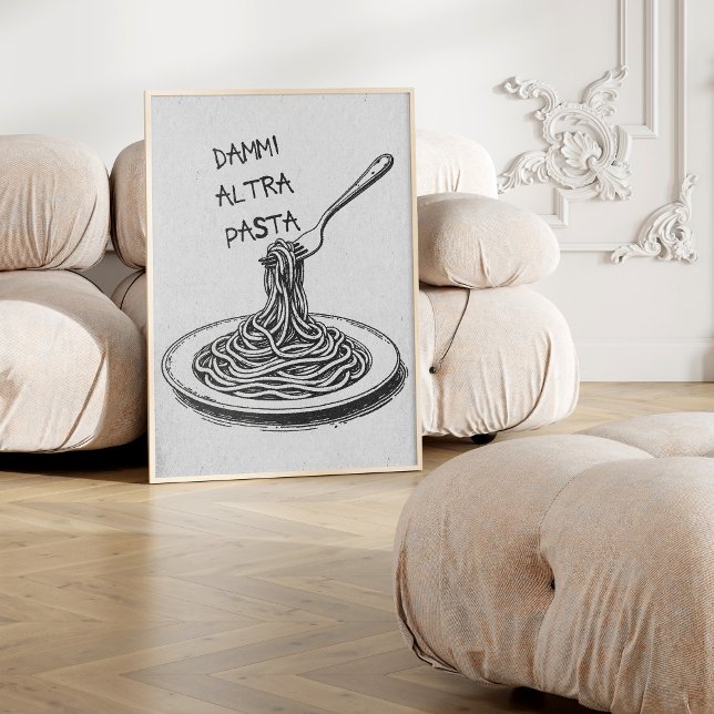 Italienisch geben Sie mir mehr Pasta Trendy Retro  Poster (Von Creator hochgeladen)