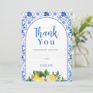 Italienisch Gelbe Floral Lemon Bridal Danke Karte