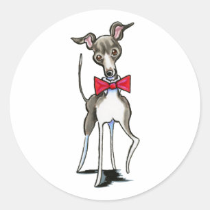Italienisch Greyhound Antonio Runder Aufkleber