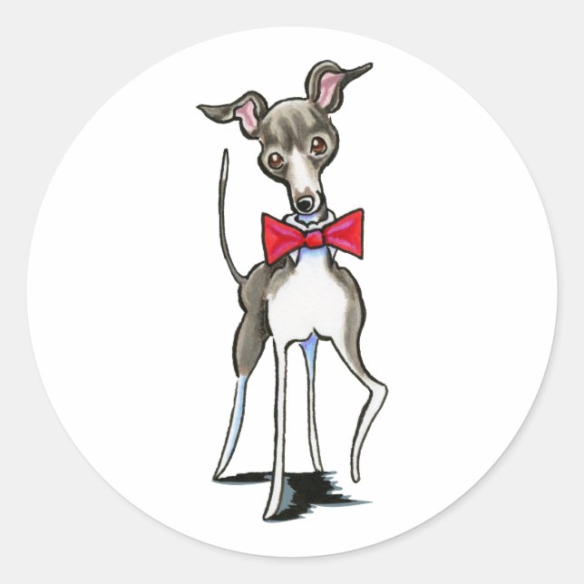 Italienisch Greyhound Antonio Runder Aufkleber (Vorderseite)
