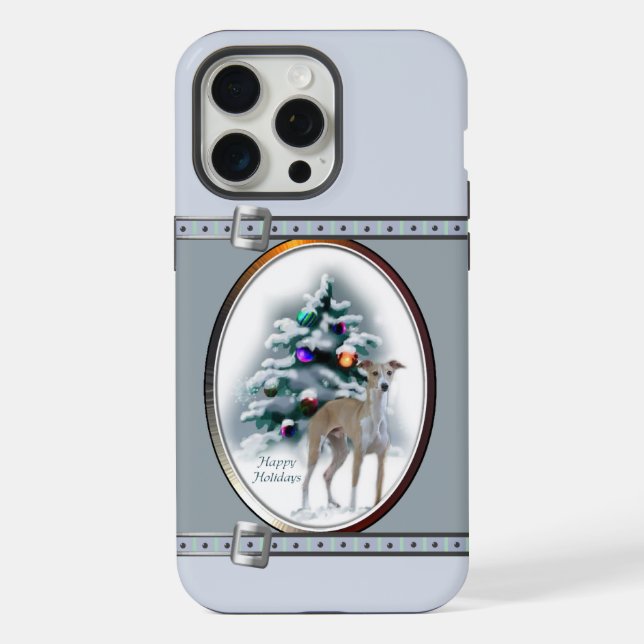 Italienisch Greyhound Niedlich Blauer Weihnachtsfe iPhone 15 Pro Max Hülle (Rückseite)