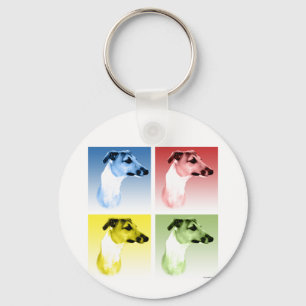 Italienisch Greyhound Popart Schlüsselanhänger