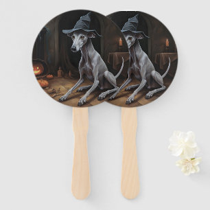 Italienisch Greyhound Pumpkins Halloween Beängstig Fächer