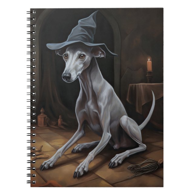 Italienisch Greyhound Pumpkins Halloween Beängstig Notizblock (Vorderseite)