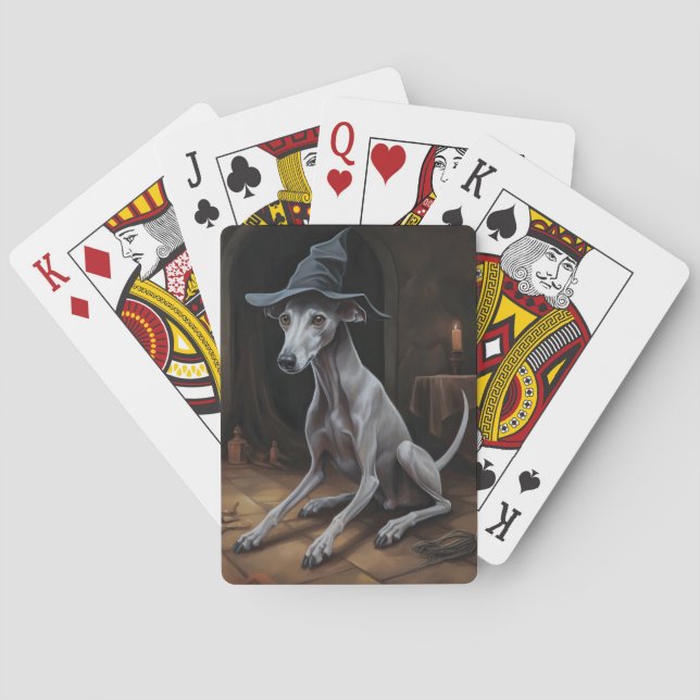 Italienisch Greyhound Pumpkins Halloween Beängstig Spielkarten (Rückseite)