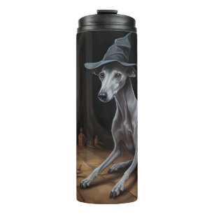 Italienisch Greyhound Pumpkins Halloween Beängstig Thermosbecher