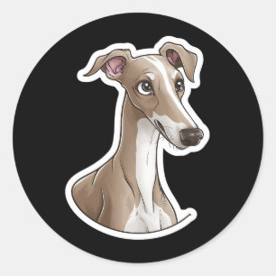 Italienisch Greyhound Runder Aufkleber